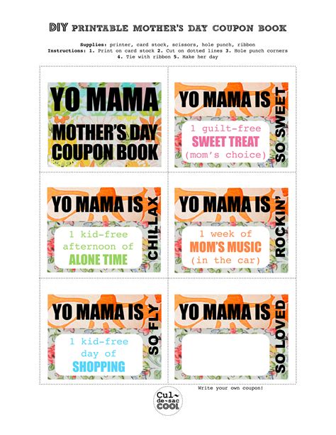 mothers day coupon book